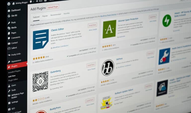 A Wordpress editing dashboard